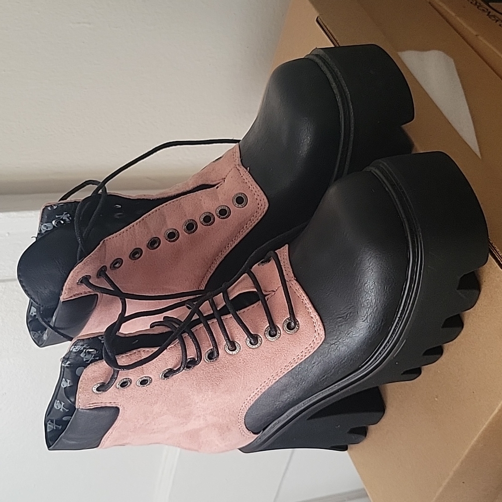 Lamoda Pink Platform Suède Boots